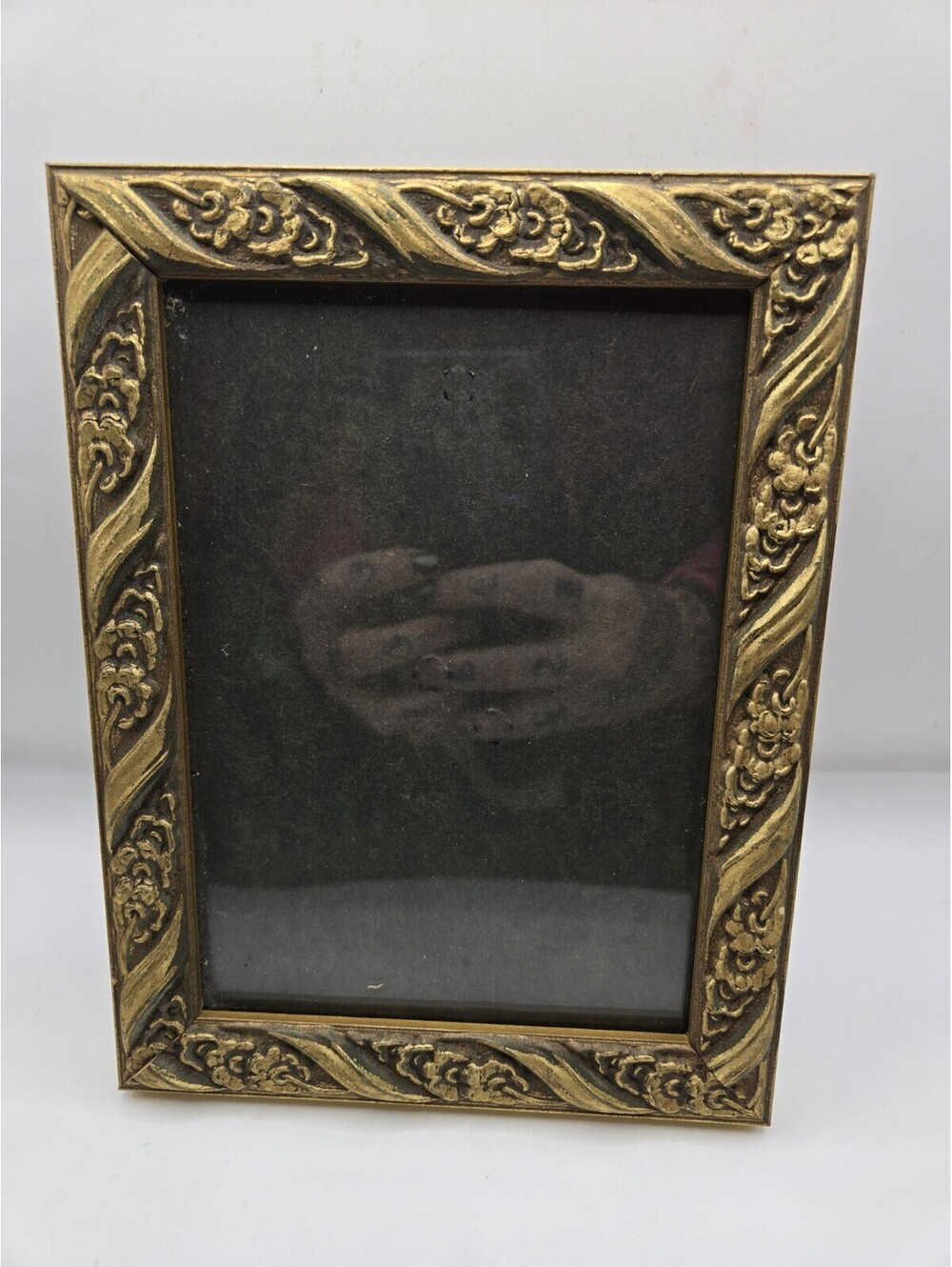 Vintage Ornate Gold Wood Picture Frame 4x6 Tabletop Antique Baroque Florentine
